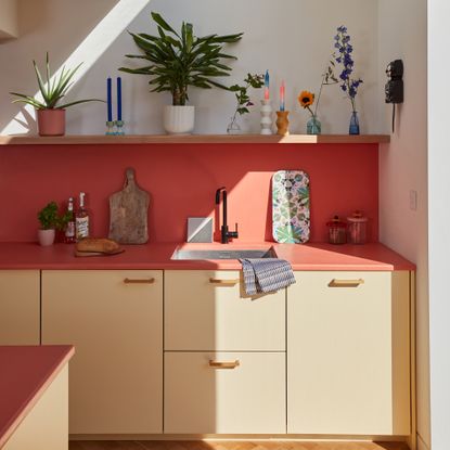 Colourful yellow and orange kitchen