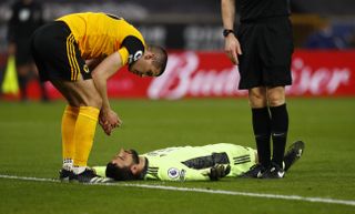 Rui Patricio was injured in a collision with team-mate Conor Coady