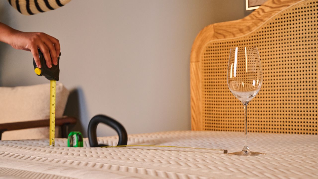We conduct a weight drop test on the Leesa Legend Hybrid Mattress to test its motion isolation