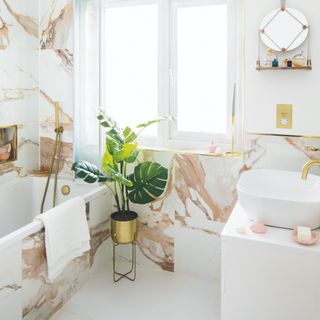 marble tiled bathroom