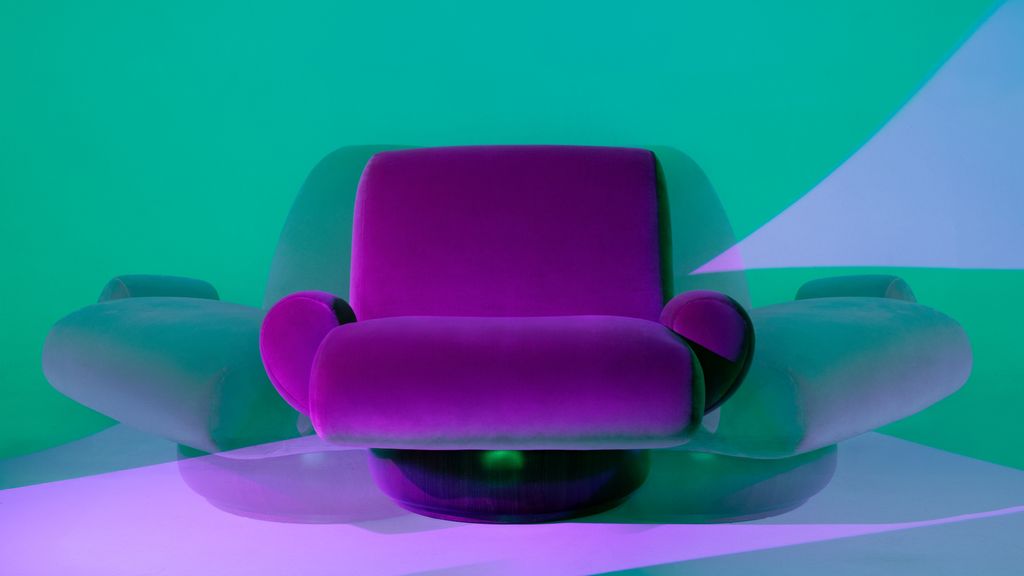 A velvet purple chair