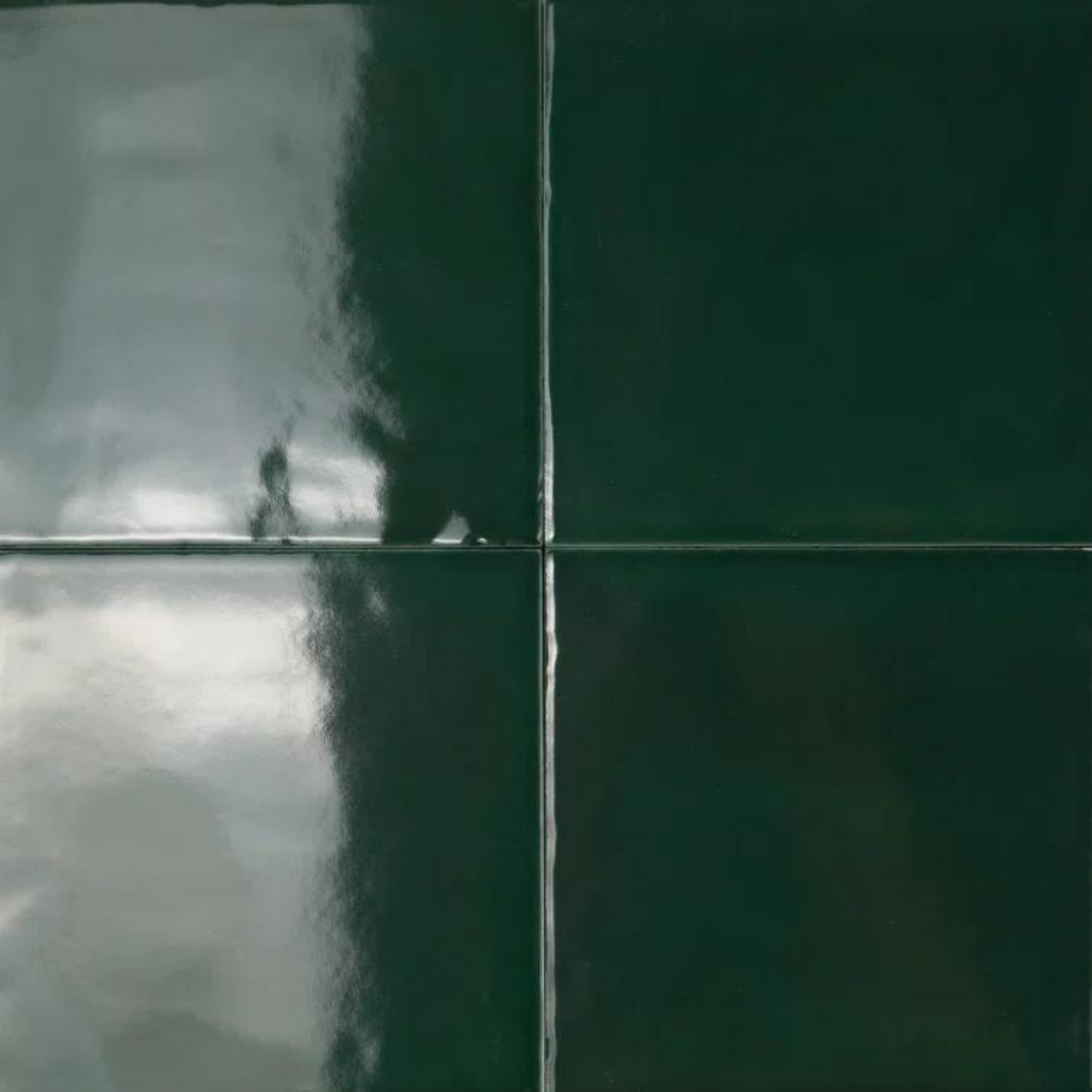 Green Zellige tiles up close