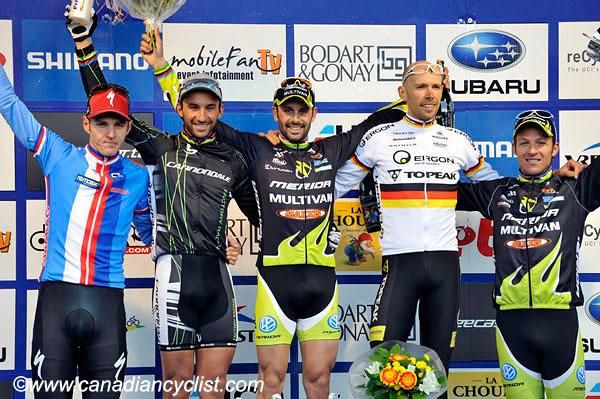 Men's podium: Jaroslav Kulhavy, Manuel Fumic, Jos&eacute; Hermida, Wolfram Kurschat , Ralph Naef