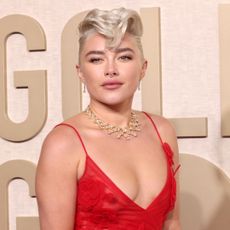 Florence Pugh in Valentino for the 81st annual Golden Globes 2024