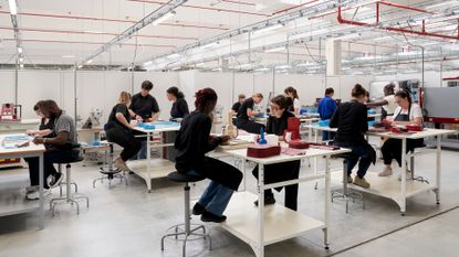 students studying at Bottega Veneta's new academy, Accademia Labor et Ingenium