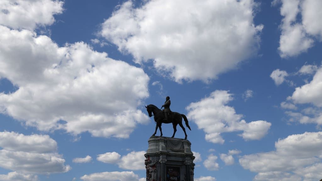 The Robert E. Lee statue that was taken down in Richmond, Virginia, in September.