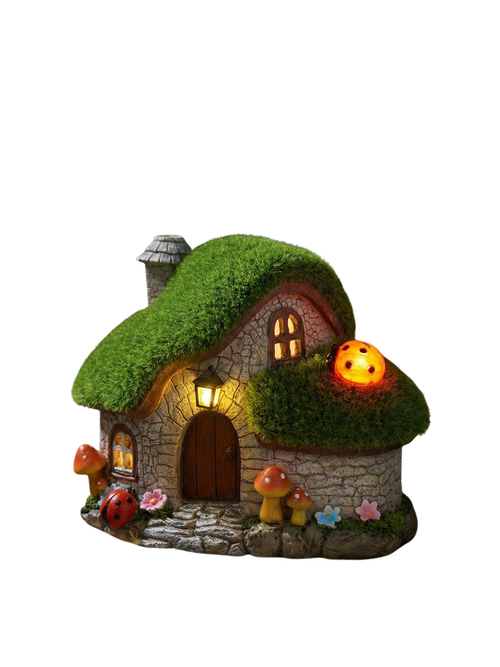 Fairy House Statues With Solar Lights