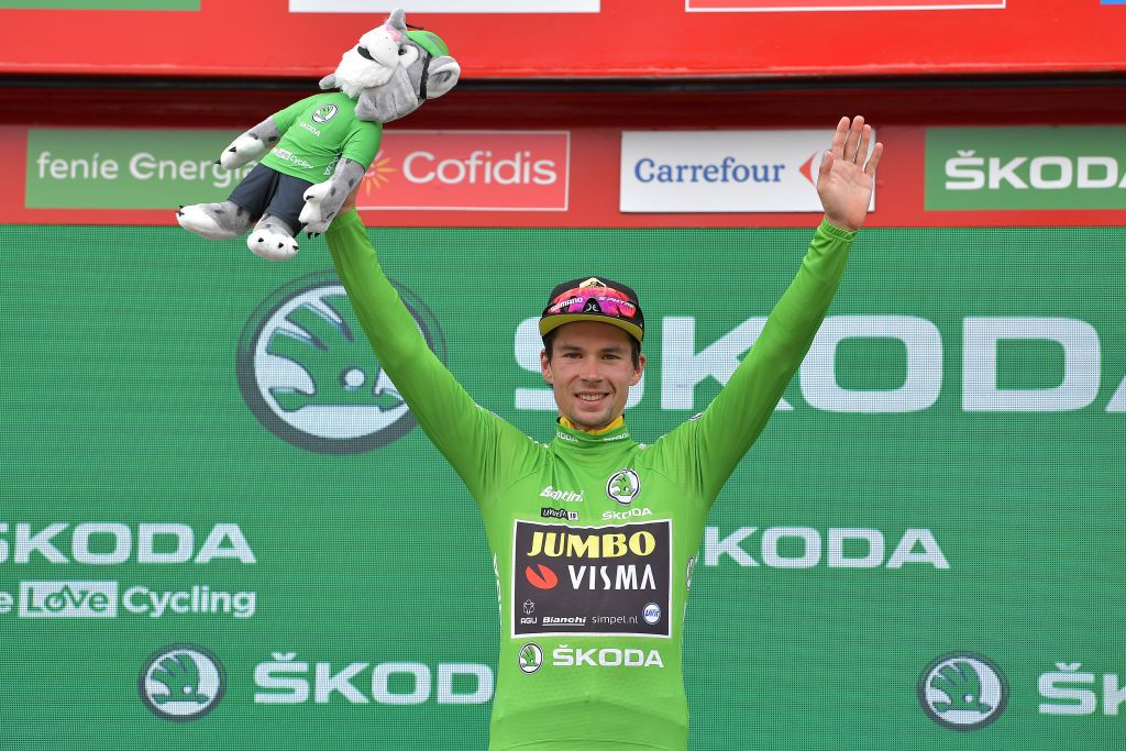 Primoz Roglic is in the green points jersey