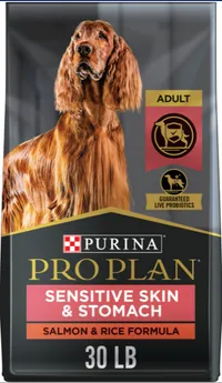 Purina Pro Plan Adult Sensitive Skin &amp; Stomach Salmon &amp; Rice Formula Dry Dog Food 30lb bag
$71.98 from Chewy