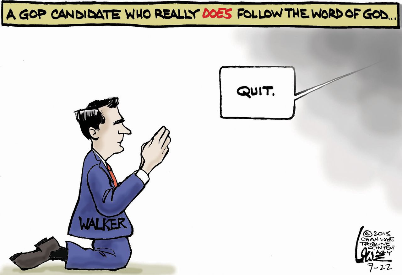 Political cartoon U.S. Scott Walker