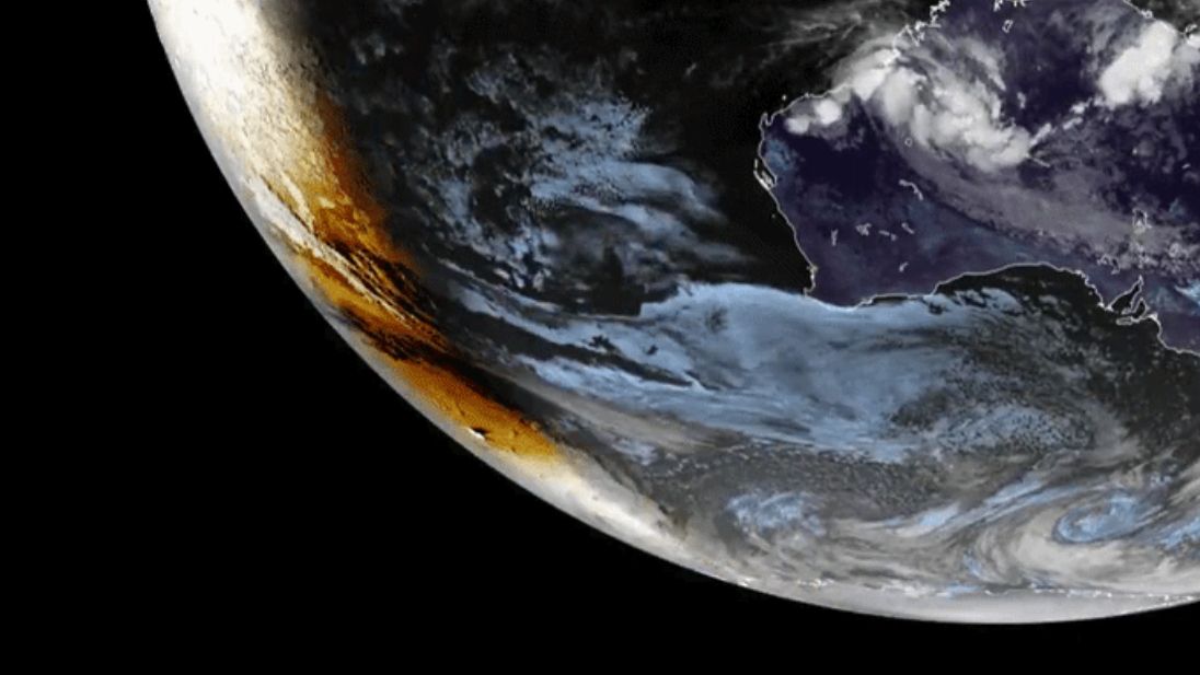 See the moon's shadow darken Antarctica in epic satellite imagery of the Feb. 17 solar eclipse (video)