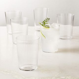 fluted drinking glasses
