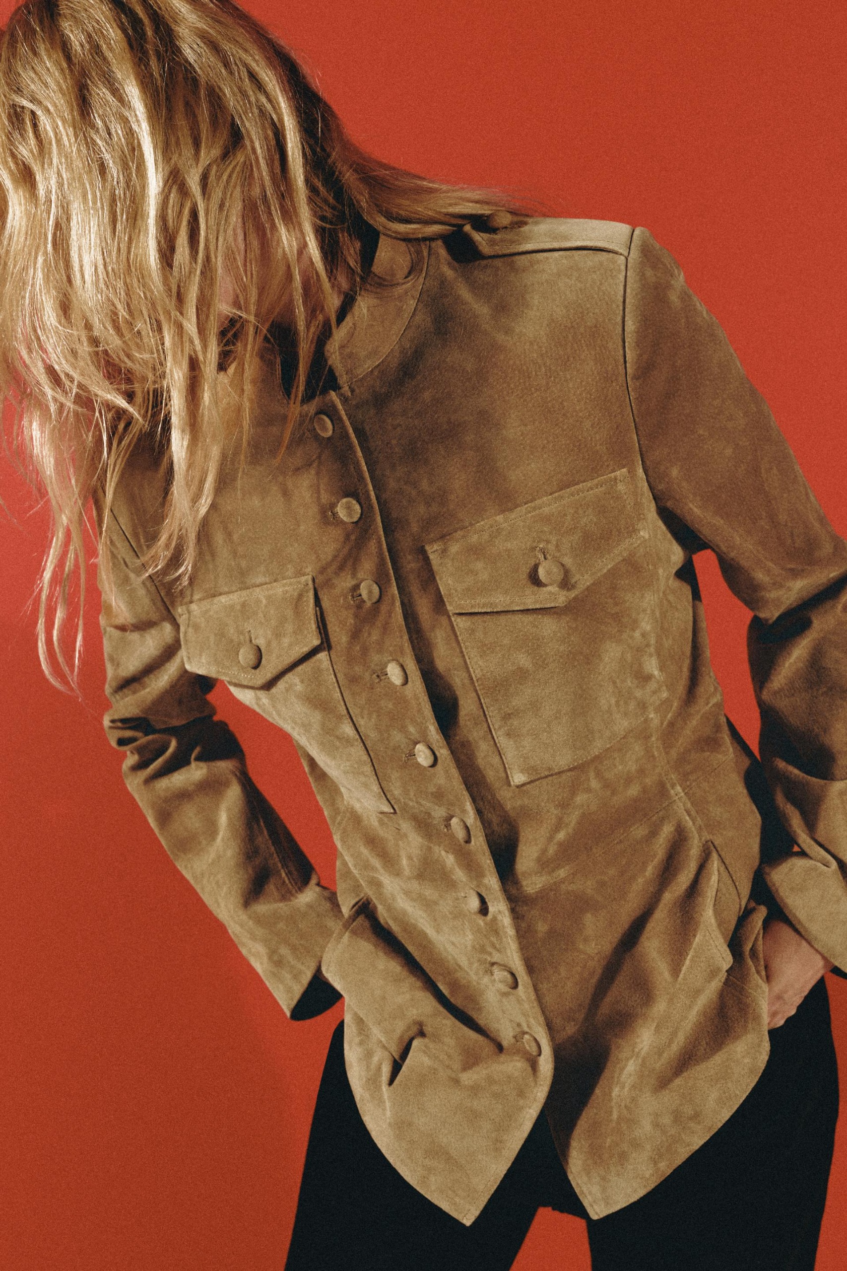 100% Leather Jacket With Covered Buttons - Camel - Xs