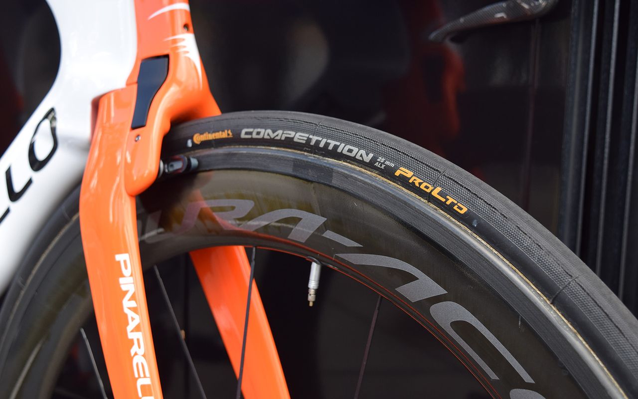 Continental Competition ALX 25mm tubular tyres are the same used on van Baarle's road bike