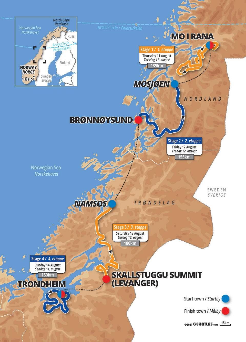 Arctic Race of Norway 2022 profiles maps