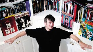 Ian Rankin with his record collection