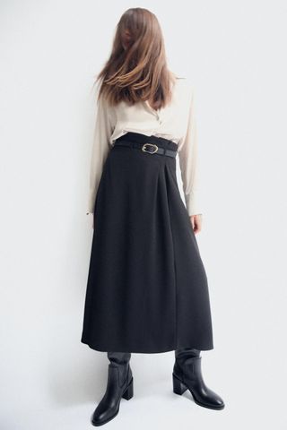 Midi Skirt With Belt