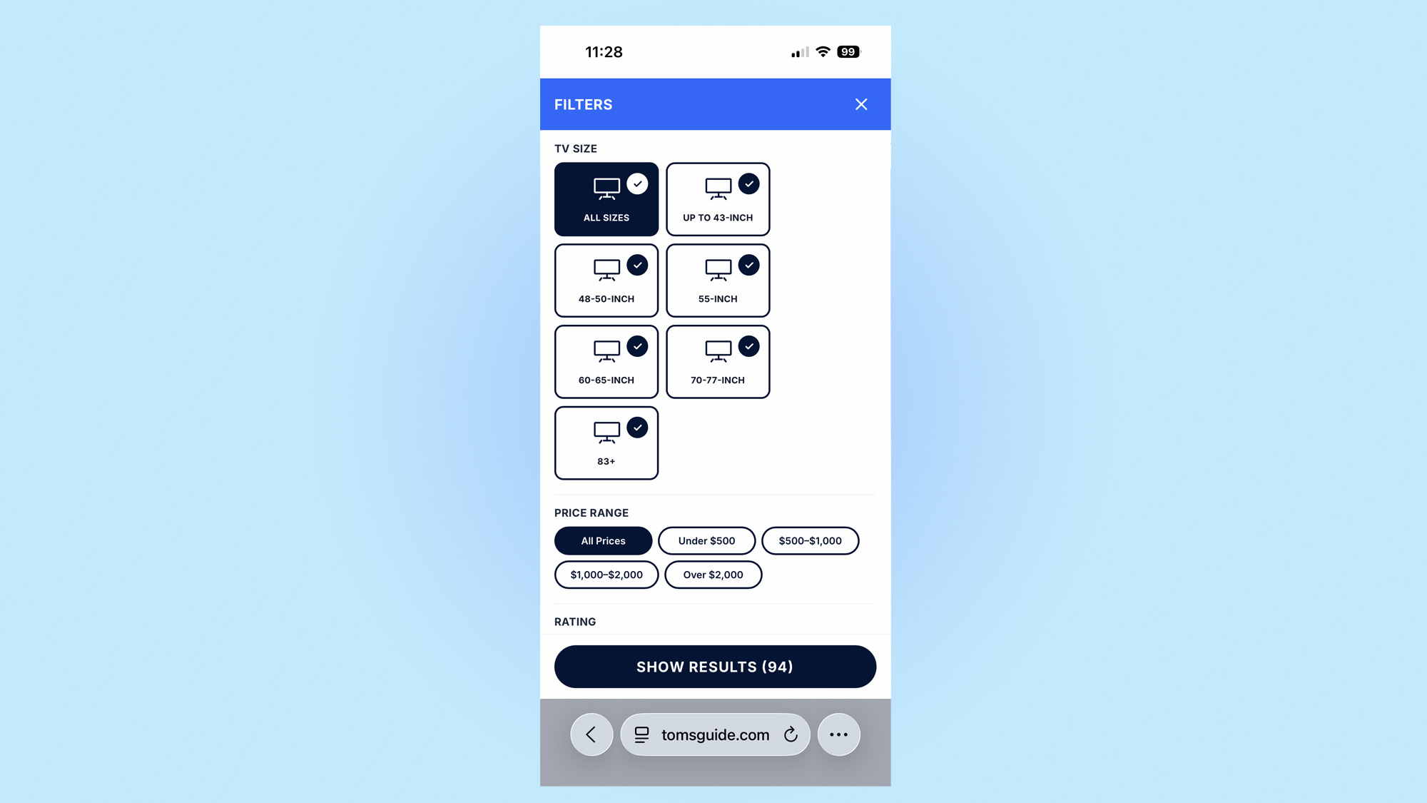 product finder filters