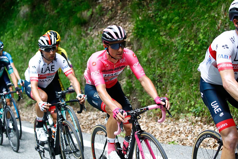 Overall leader Jan Polanci (UAE Team Emirates) during stage 13 at the Giro d'Italia