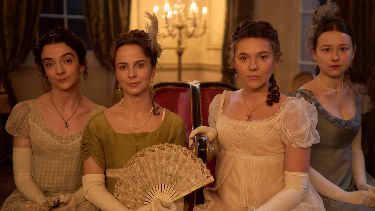 Jane Austen (played by Patsy Ferran), Madeleine Walker (Eliza Fowle), Synnøve Karlsen (Young Casandra Austen) and Liv Hill (Young Mary Austen) all star in &quot;Miss Austen&quot;