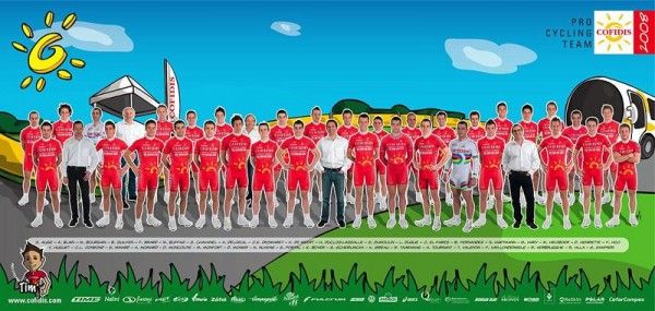 The complete 2008 Cofidis Team as they appear in person...
