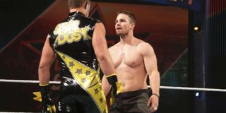 Stardust and Stephen Amell at SummerSlam