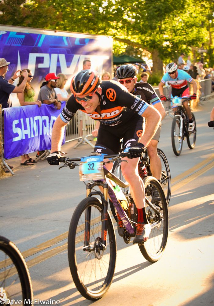 Kris Sneddon (Kona) making a major effort with three laps to go