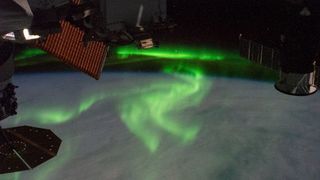An astronaut on the International Space Station captured this image of the aurora australis over the Indian Ocean on April 8, 2020.