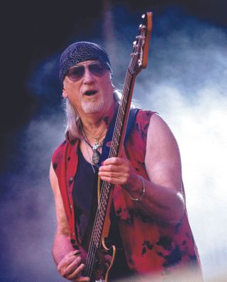 Roger Glover performs last summer with Deep Purple at Rock Fest Barcelona in Santa Coloma, Spain.