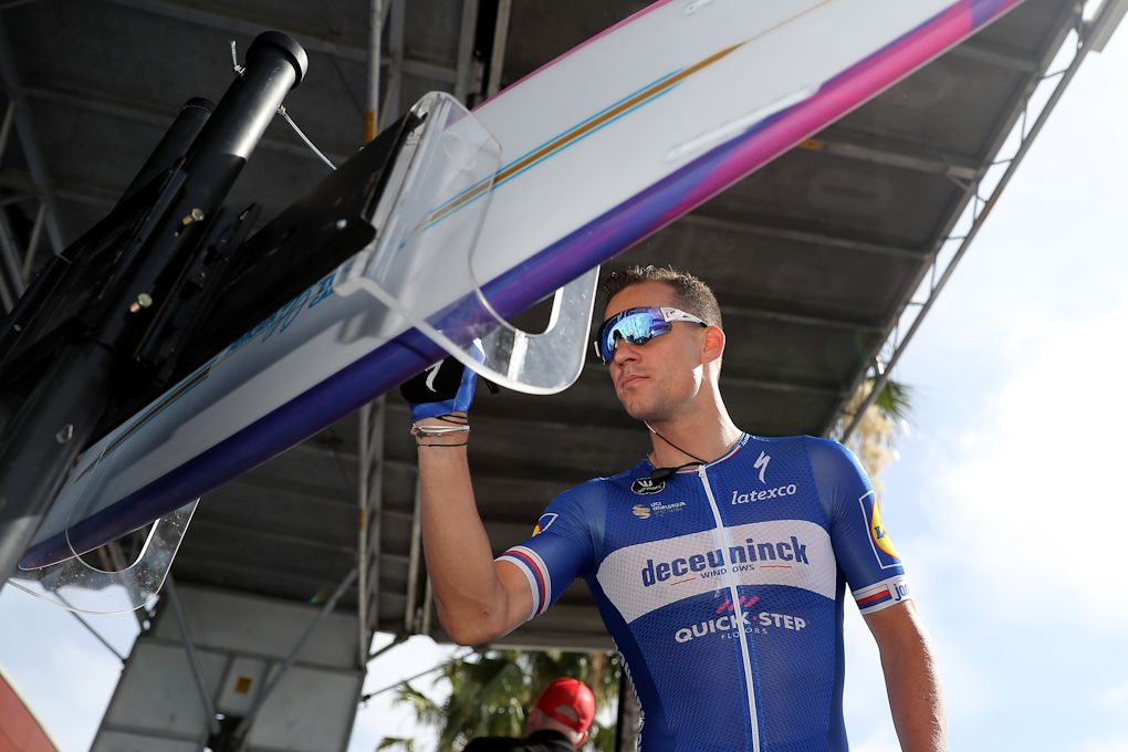Zdenek Stybar (Deceuninck-QuickStep) signs in before the start of stage 3 in California