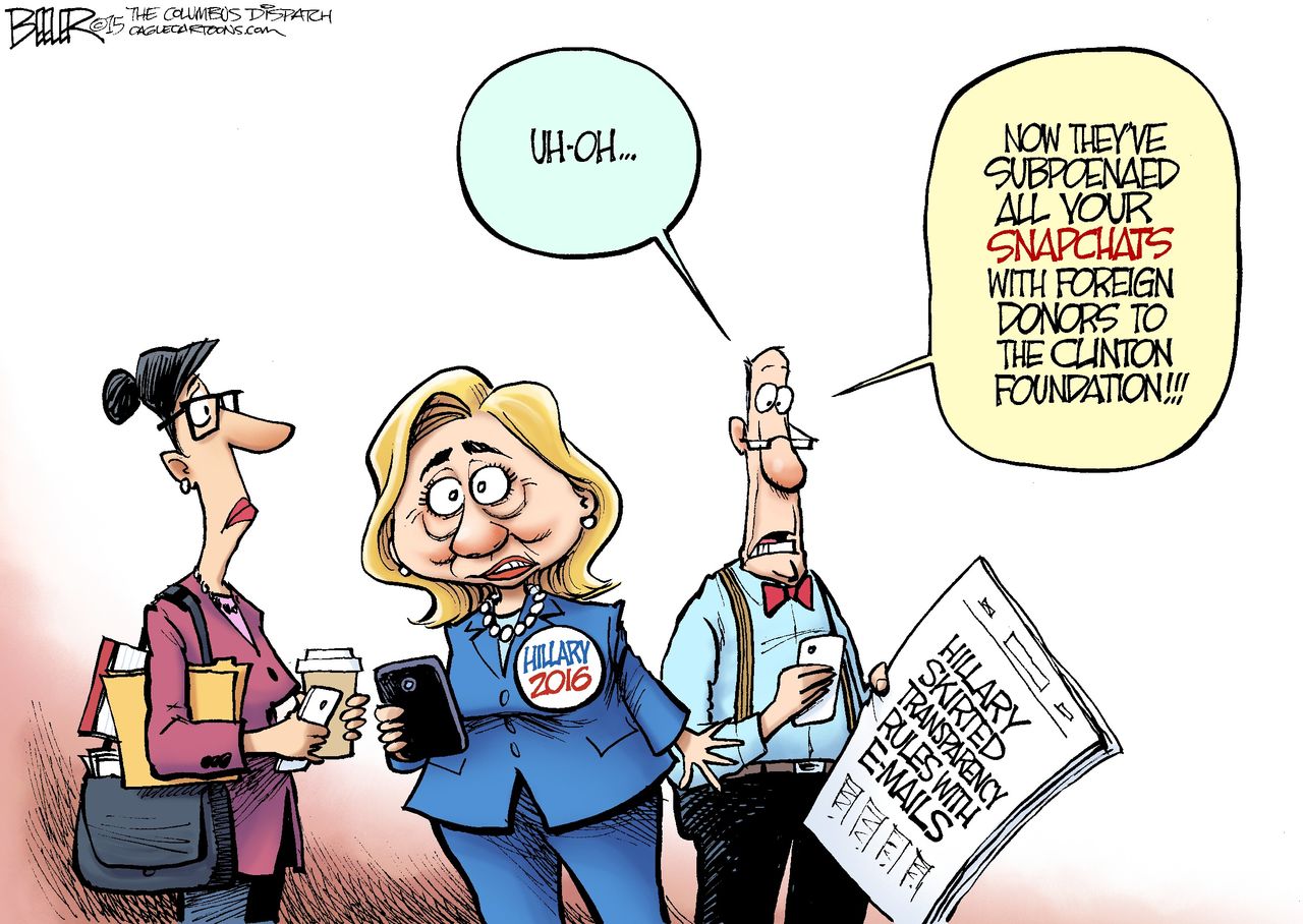 Political cartoon U.S. Hillary Clinton email