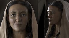A facial approximation of an ancient woman. 