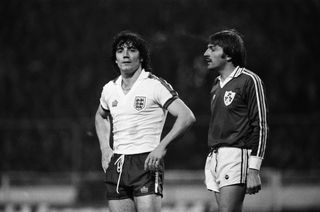 Kevin Keegan playing for England against the Republic of Ireland in 1980