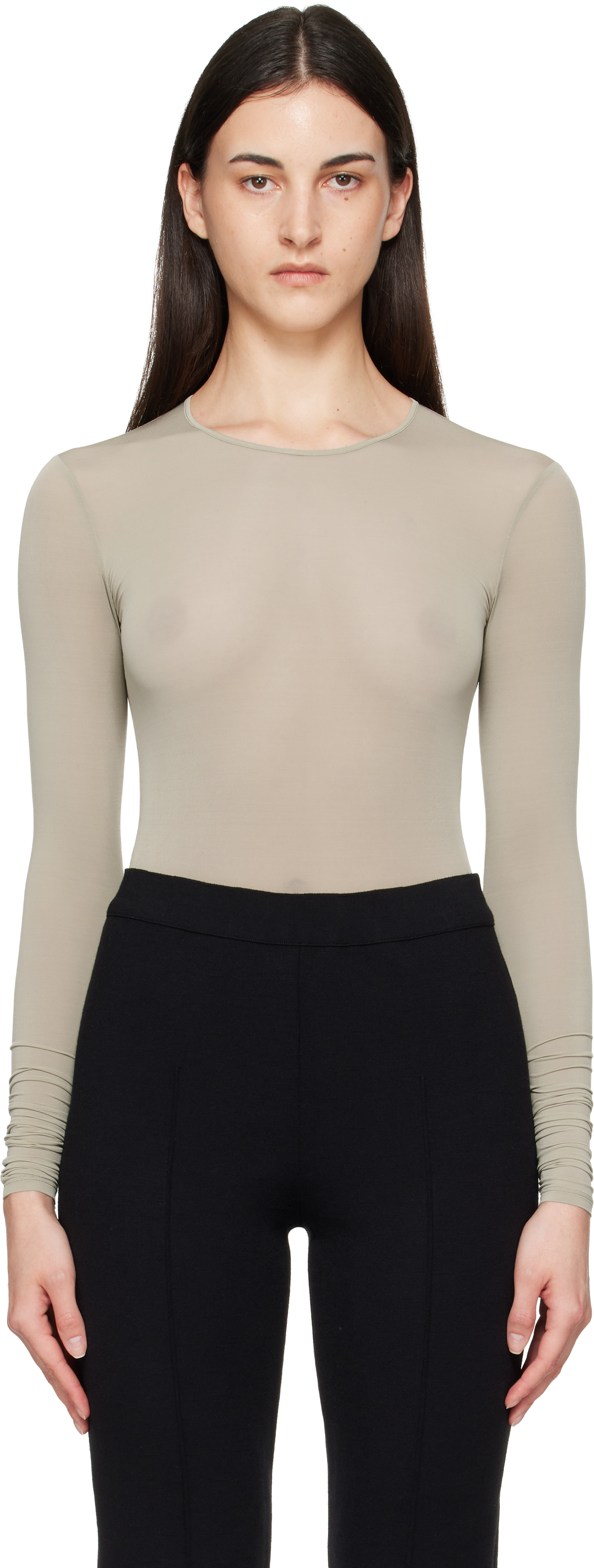 Taupe Sheer Bodysuit