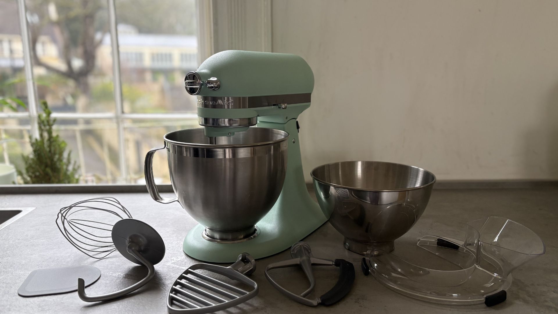 KitchenAid Artisan 4.7L Tilt Head Stand Mixer in Spearmint, the colour of the year for 2026, being tested