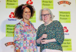 Bernadine Evaristo and Susanna Clarke attend the Women's Prize for Fiction 2021 at Bedford Square Gardens