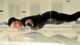 Tom Cruise wire hanging stunt in Mission: Impossible