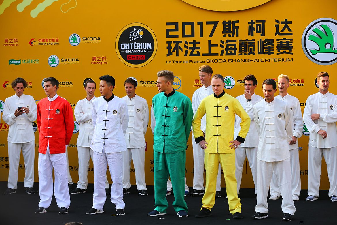 The riders are brought up on stage