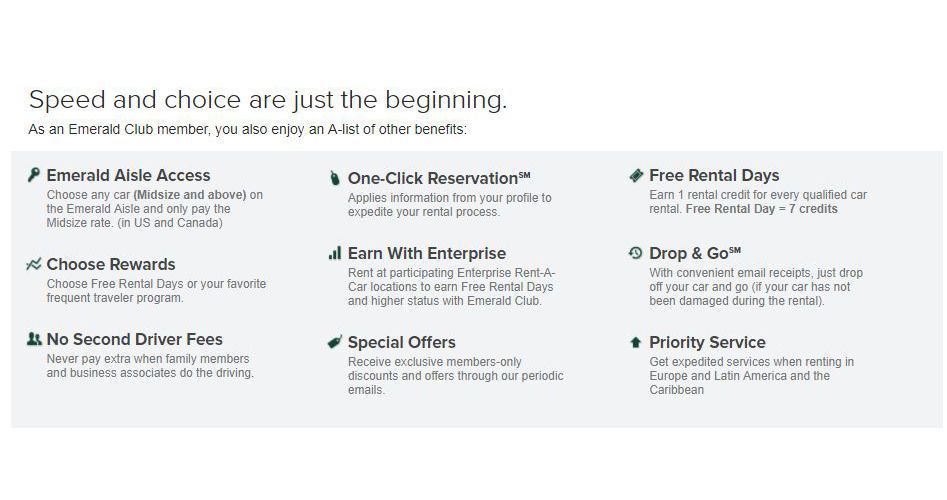 Members of the Emerald Club receive a variety of benefits.