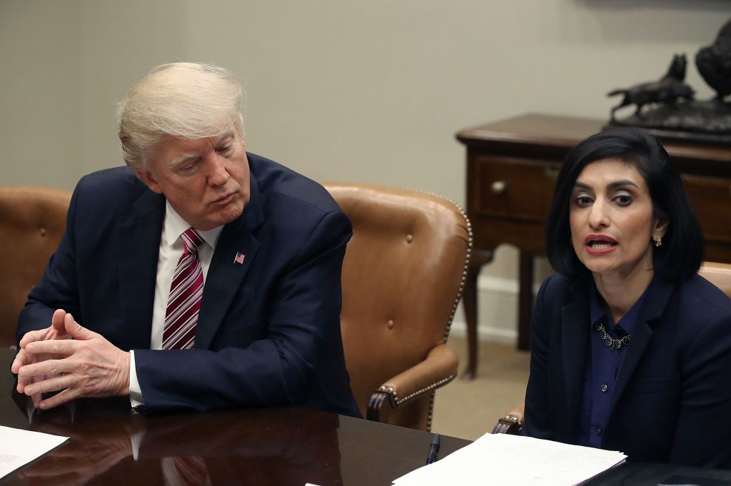 President Trump and Seema Verma.