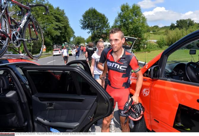 Philippe Gilbert (BMC) about to climb into the team car