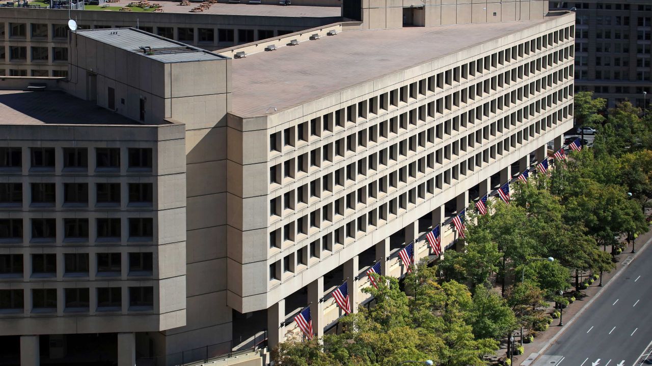 Elevated View of The J. Edgar Hoover FBI Building on Pennsylvania Avenue