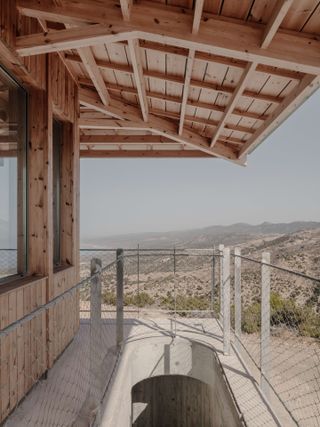 Balcony deck of Melanos watchtower in Cyprus, designed by Anastasiou Misseri