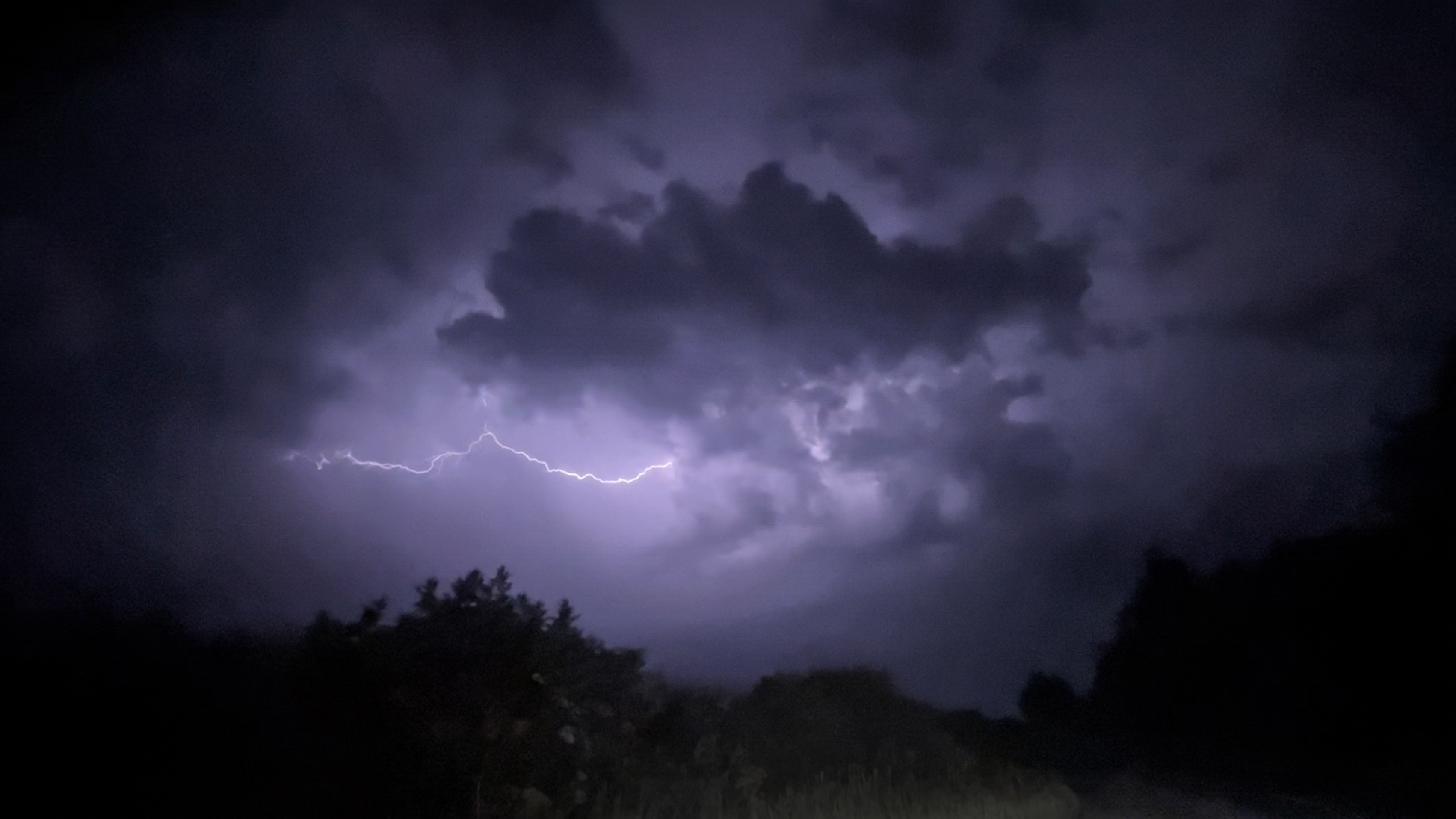 Lightning storm photos taken on an iPhone 13 Mini