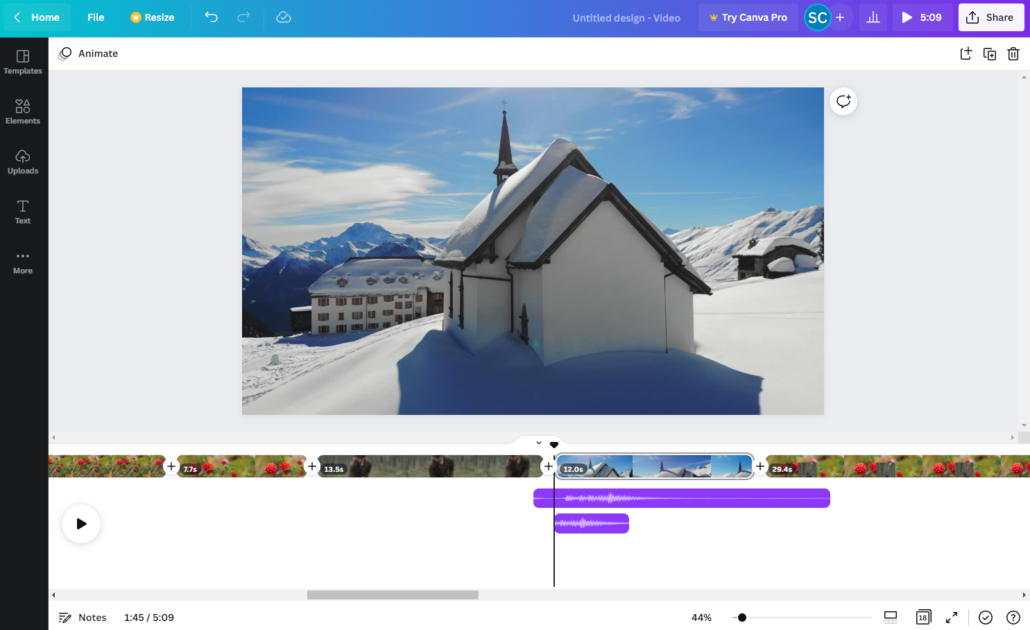 Canva Video's interface is simple to navigate