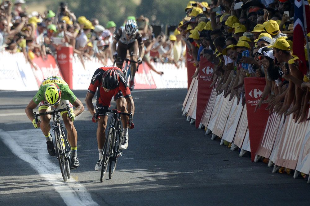 Greg Van Avermaet and Peter Sagan go head to head