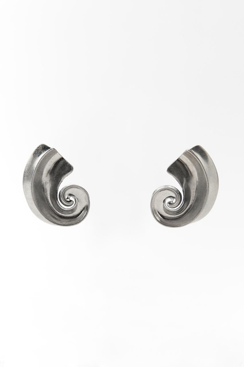 Zara statement silver earrings