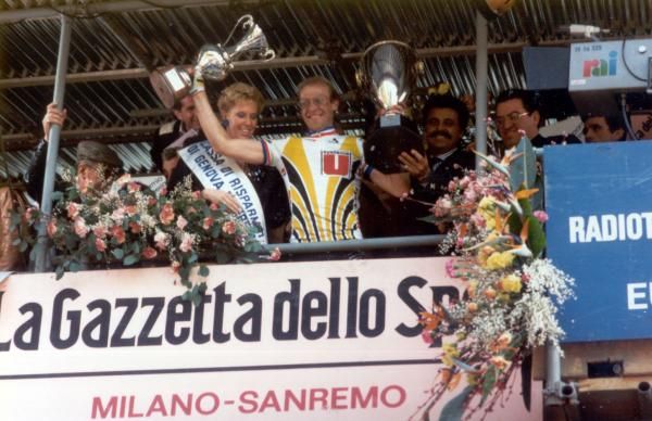 Laurent Fignon on the winner's podium