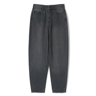 Black wash barrel leg jeans