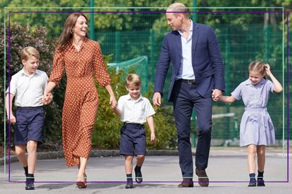 Prince William and Kate Middleton are devoted parents, seen here accompanying George, Charlotte and Louis arriving at Lambrook School